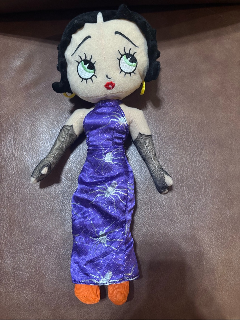 Betty Boop Plush Doll with Purple Dress and Orange Shoes